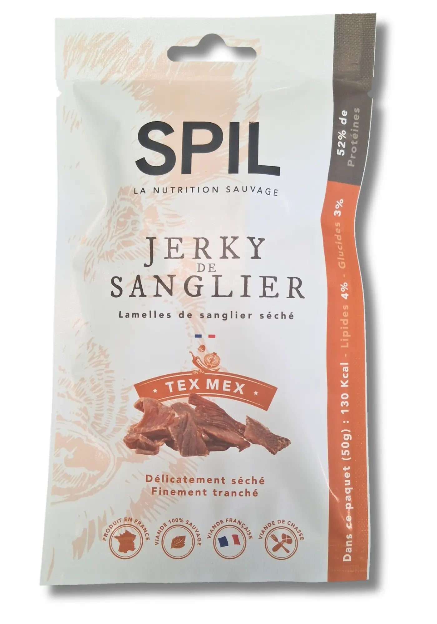JERKY DE SANGLIER TEX MEX - paquet de 50g SPIL