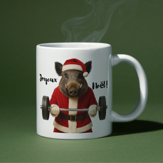 MUG - "Sanglier Père Noël Musclé" – Le père fitness !
